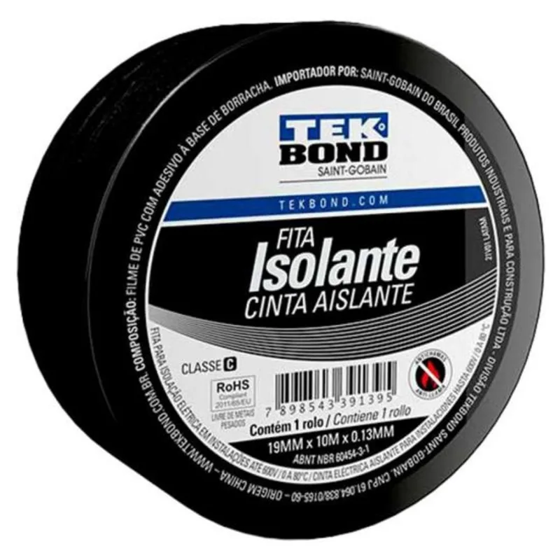 Fita Isolante Uso Geral 19mmx10m Tekbond - pct / 10
