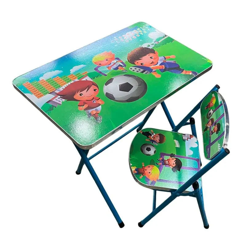 Conjunto De Mesa E Cadeira Infantil Artrin Azul 60x40cm (MP)