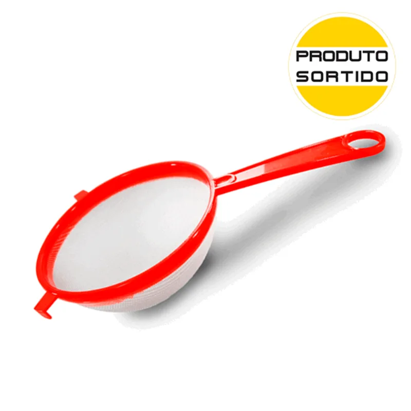 PENEIRA PLASTICA C/ TELA DE ALUMINIO 16CM R.556-16 ÚNICA