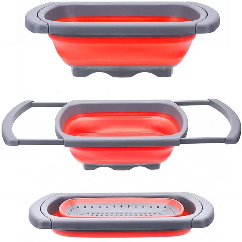Cesto Escorredor Retrátil Em Silicone Kehome