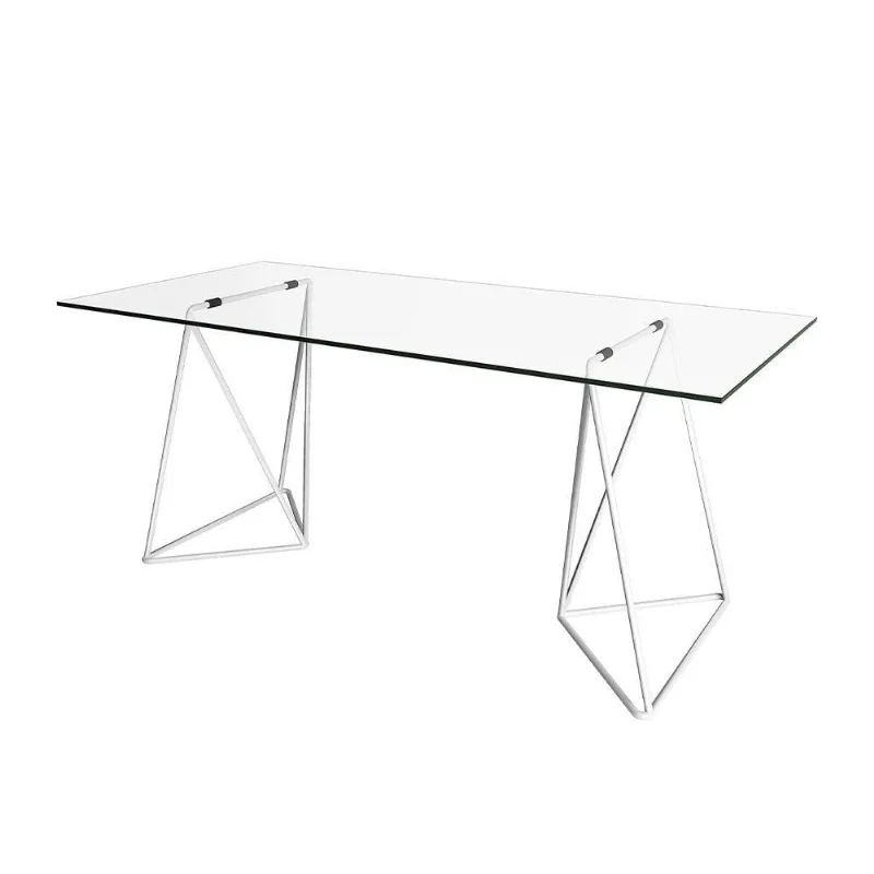 Mesa De Escritório Cavalete Arame Bela Vista Branco Branco