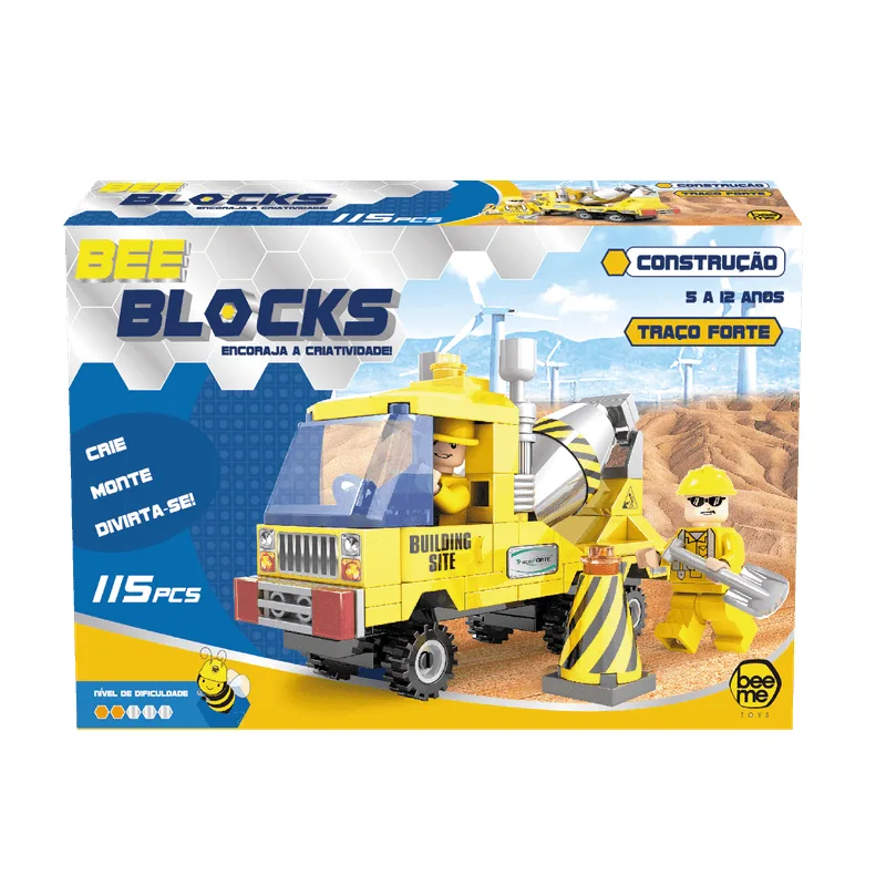 Blocos de Montar - Traço Forte 115 Peças - Bee Blocks