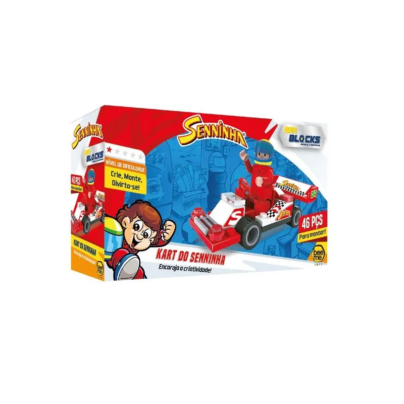 Blocos de Montar - Kart do Senninha - 46 Peças - Bee Blocks