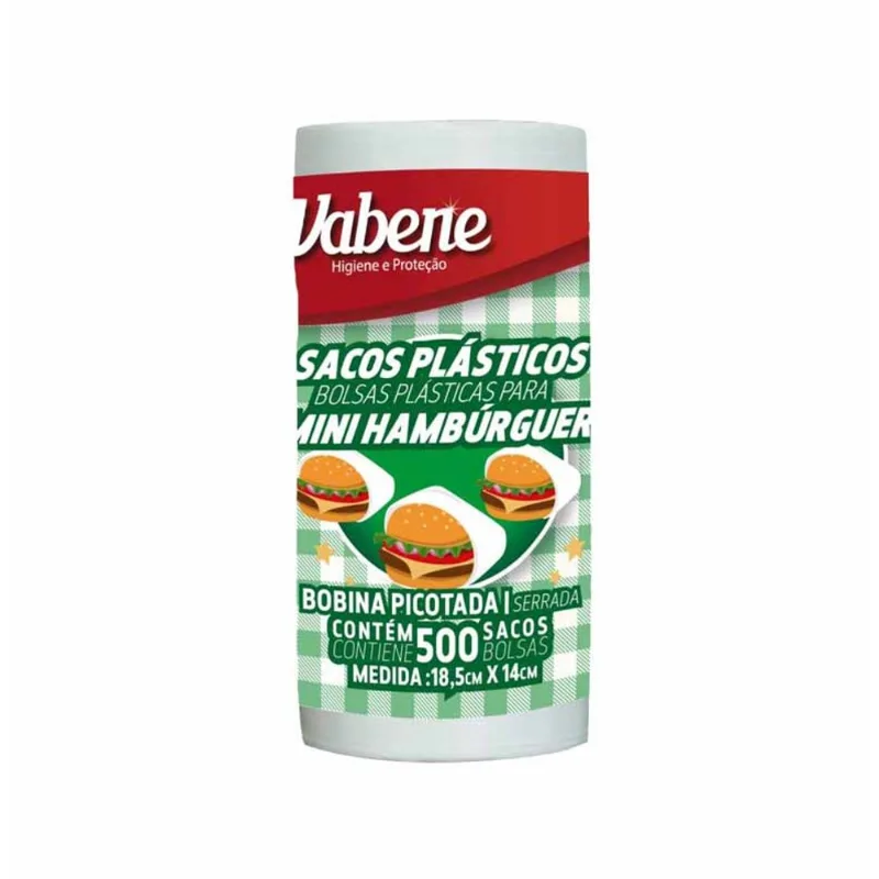 Bobina p/Mini Hamburguer 18,5X14cm Vabene - 500UN