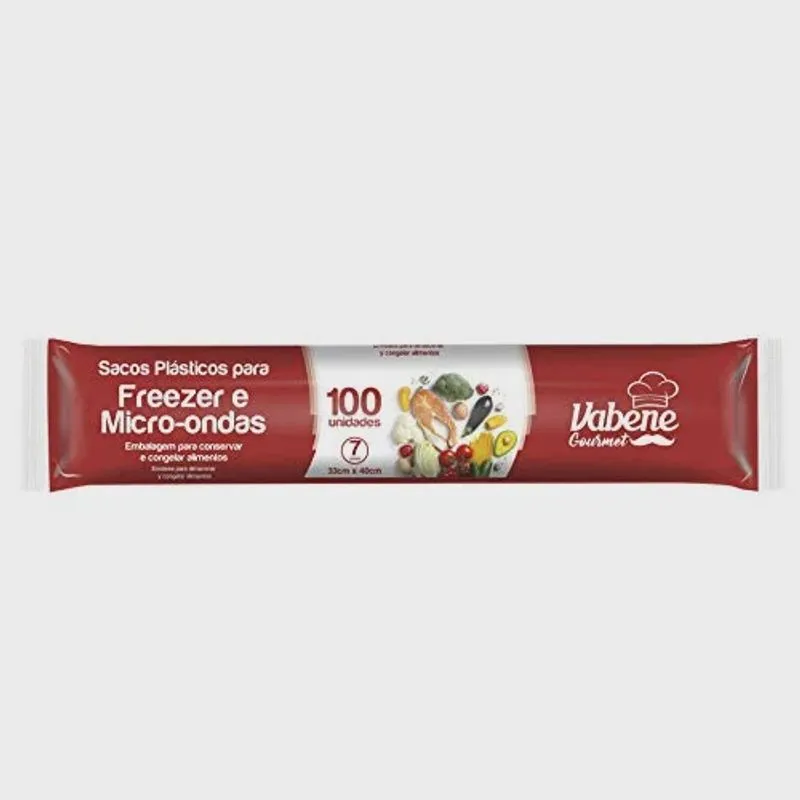 Embalagem Saco Freezer 7l 33x40cm C/100 Vabene