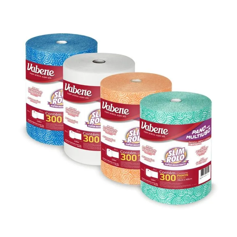 Slim Rolo 40x28cm (300 Panos) Branco 35g Vabene - 1un