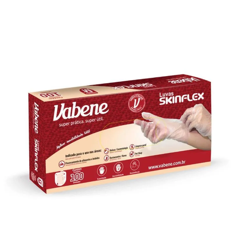 Luva Skinflex Translucida - M - 100un Vabene