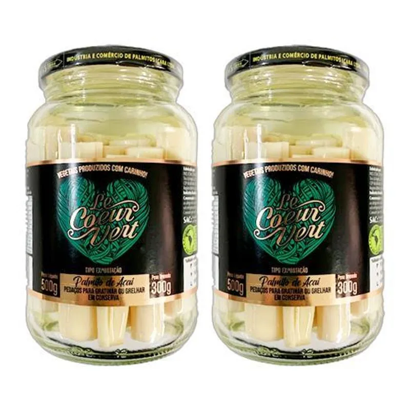 Kit 2x: Palmito Açaí Para Gratinar Le Coeur Vert 500g