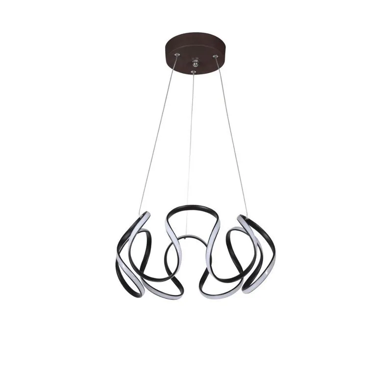 Pendente Led Curvas Preto - Ajustável - Led &amp; Cia