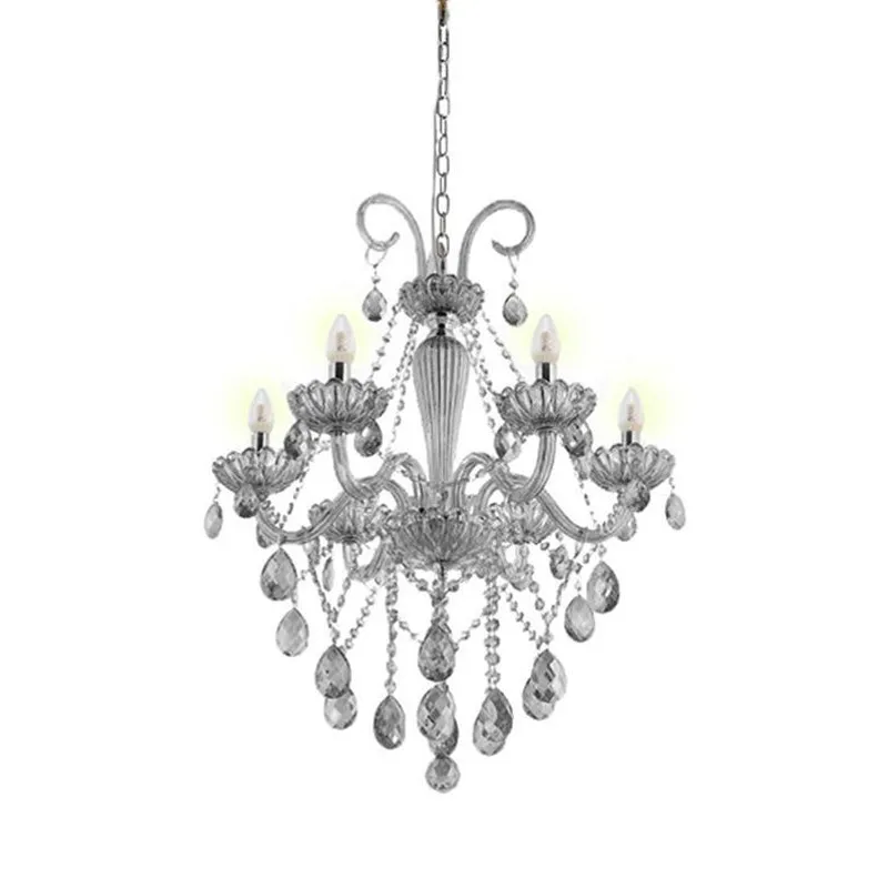 Lustre Clássico Maria Tereza 6 Braços Transparente-Led & Cia