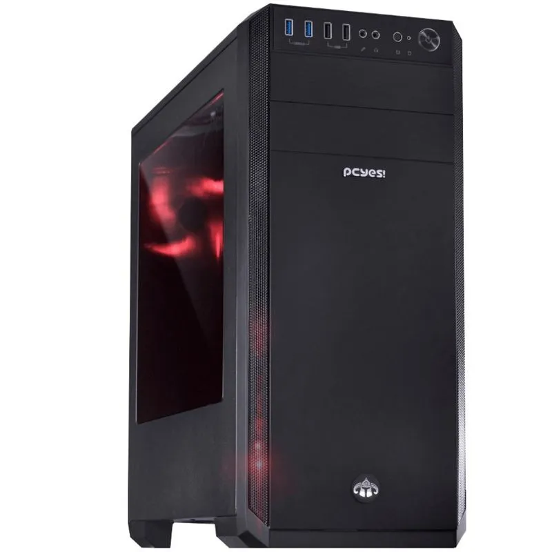 Gabinete ATX - PCYES - Preto - Knight Vermelho - KNIPTOVM3FCA - 25992