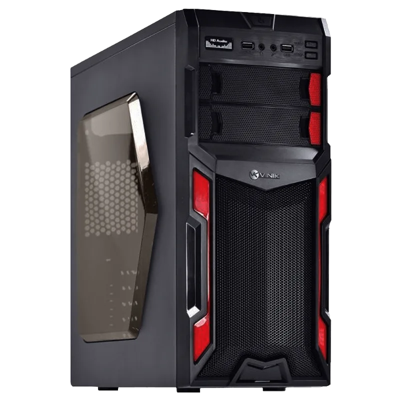 Gabinete Gamer Mid-Tower Typhoon Vinik Preto/Vermelho 22604