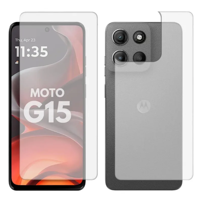 Pelicula Hidrogel Frente Verso Compatível Motorola Moto G15