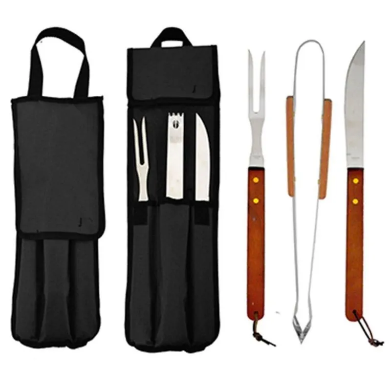 Kit Para Churrasco Com Bolsa 4 Peças