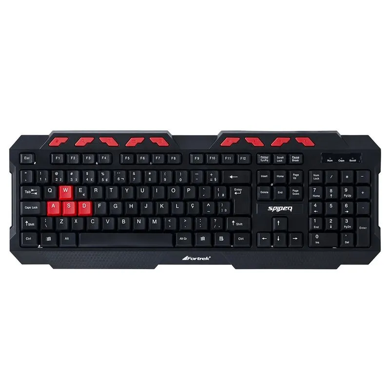 Teclado Gamer Multimídia Spider Preto Gk-704Bk Fortrek