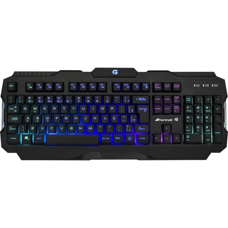 Teclado Gamer Fortrek Pro K3 USB ABNT2 LED RGB Preto