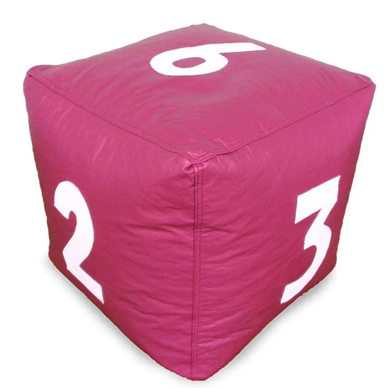 Puff Infantil Dado Grande em Rosa com N