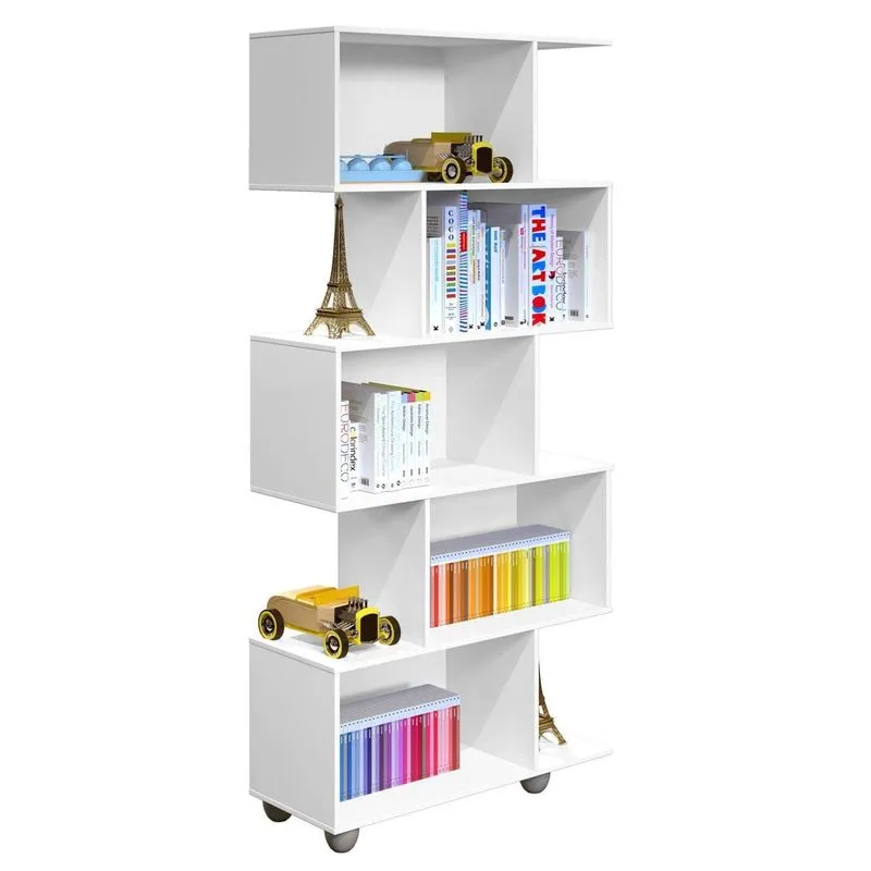 Estante para Livros 5 Nichos Moderno Tigus Baby Branco