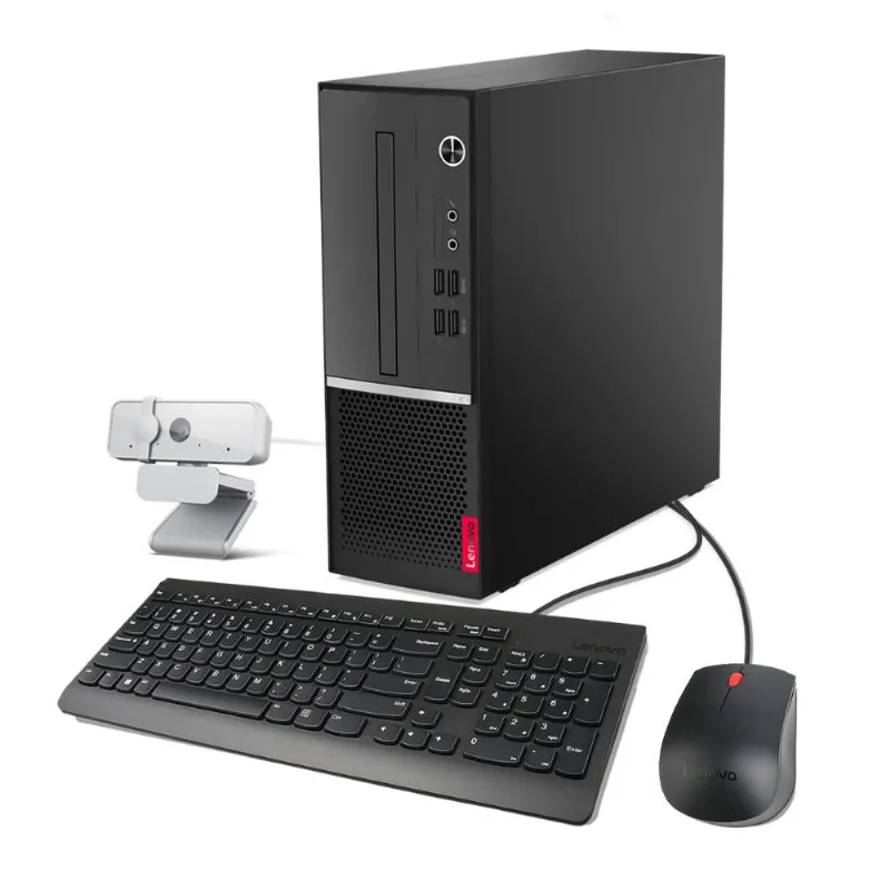 Kit Computador Desktop Lenovo V50s i3-10100 8GB 128GB SSD Windows 10 Pro 11EE0016BO Preto com WEBCAM