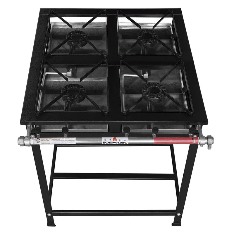 Fogão Industrial Básico Kenok Alta Pressão 4 Bocas Simples