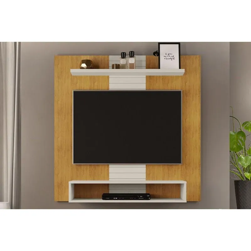 Painel Home Quarto P/ TV 47 Pol Smart 120cm Cedro/Bali DJ Móveis