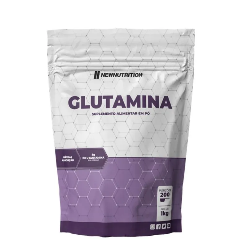 Glutamina em Pó 100% L-glutamina New Nutrition 1kg