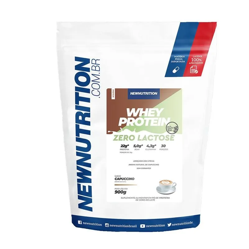 Whey Zero Lactose All Natural - 900g Cappuccino - NewNutrition