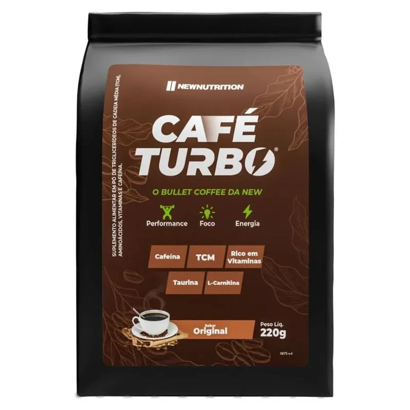 Café Turbo Em Pó 220g New Nutrition Sabor:natural