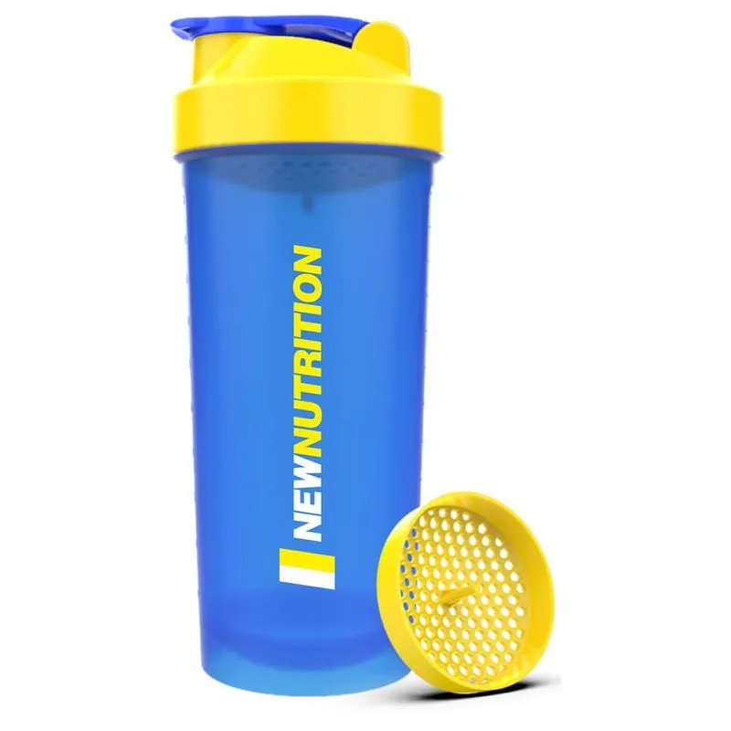Coqueteleira Brasil Copa Do Mundo - 600ml Azul Com Tampa Amarela - Newnutrition