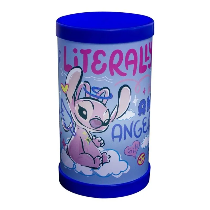 Luminária Abajur Angel Stitch Disney Luz Difusa 110/220v Oficial Roxa