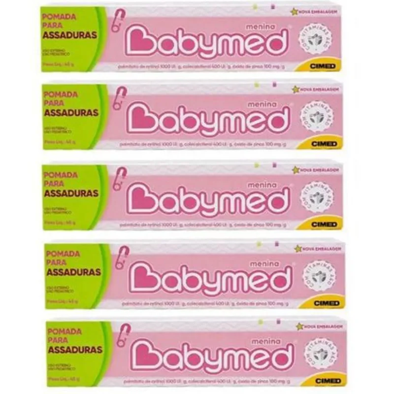 Pomada Para Assaduras Babymed 45g - Rosa Com 5un