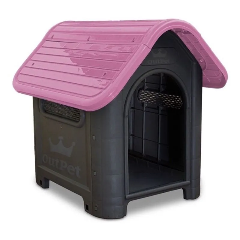 Casinha Plástica para Cães Mec Pet Rosa N.3
