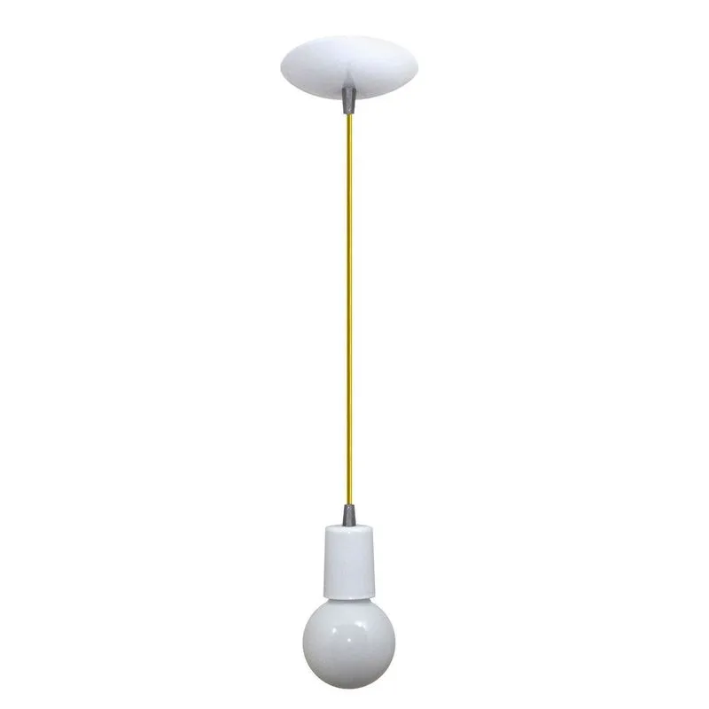 Pendente Cromalux Uno White 301104 Branco/Amarelo