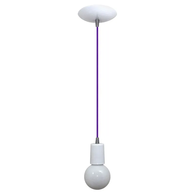 Pendente Cromalux Uno White 301109 Branco/Roxo