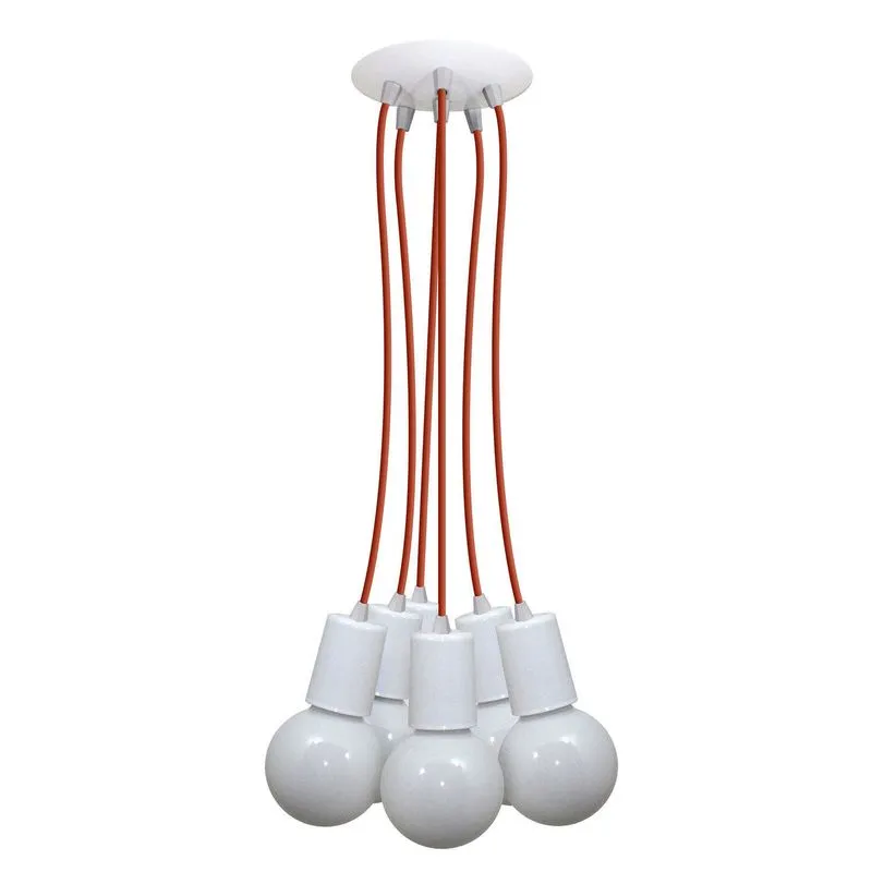 Pendente Cromalux Uno White Multi 301205 Branco/Laranja