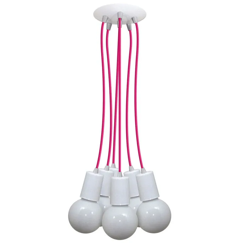 Pendente Cromalux Uno White Multi 301210 Branco/Rosa