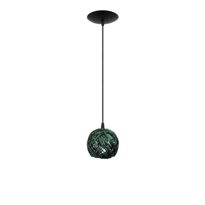 Pendente Hand Made P Verde e Preto