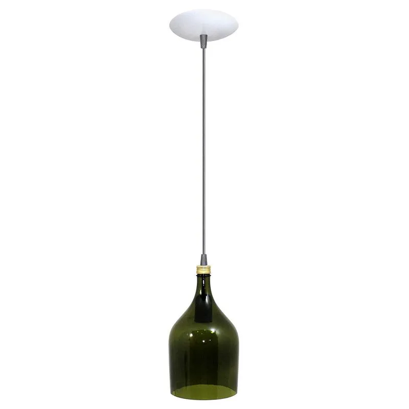 Pendente Cromalux Bottle 301612 Verde/Cristal