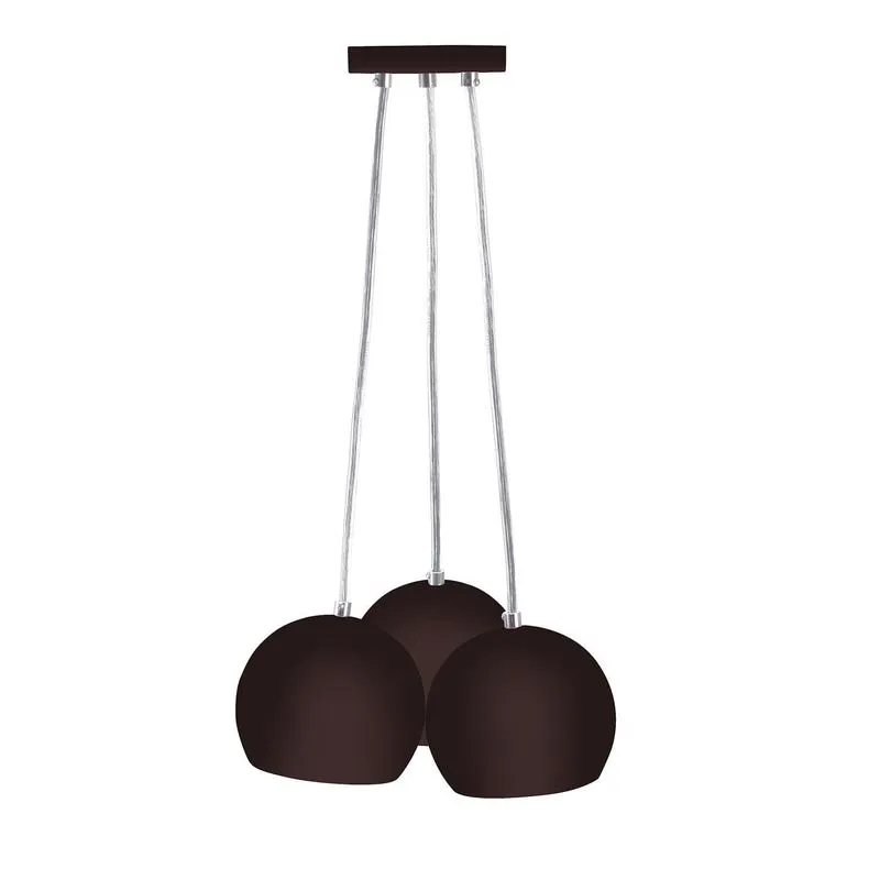 Pendente Coconut Triple Cromalux Marrom
