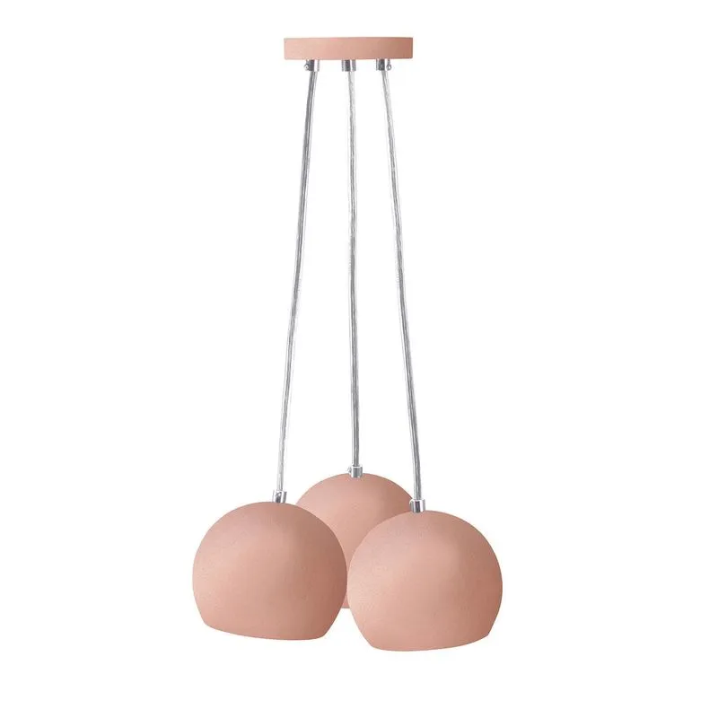 Pendente Coconut Triple Cromalux Cobre Mate