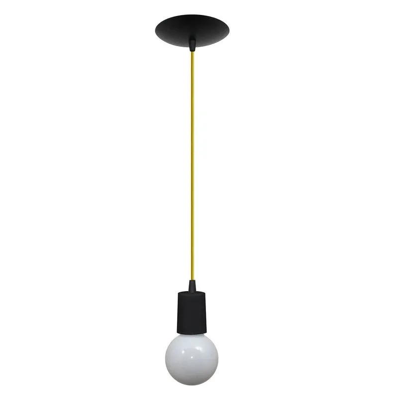 Pendente Cromalux Uno Black 301114 Preto/Amarelo