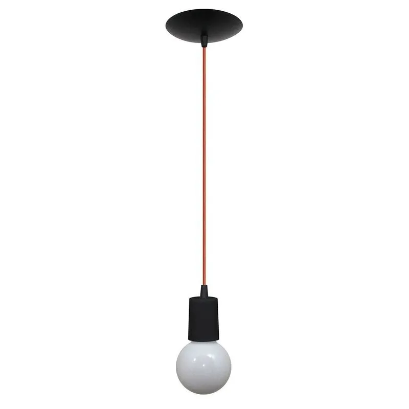 Pendente Cromalux Uno Black 301115 Preto/Laranja