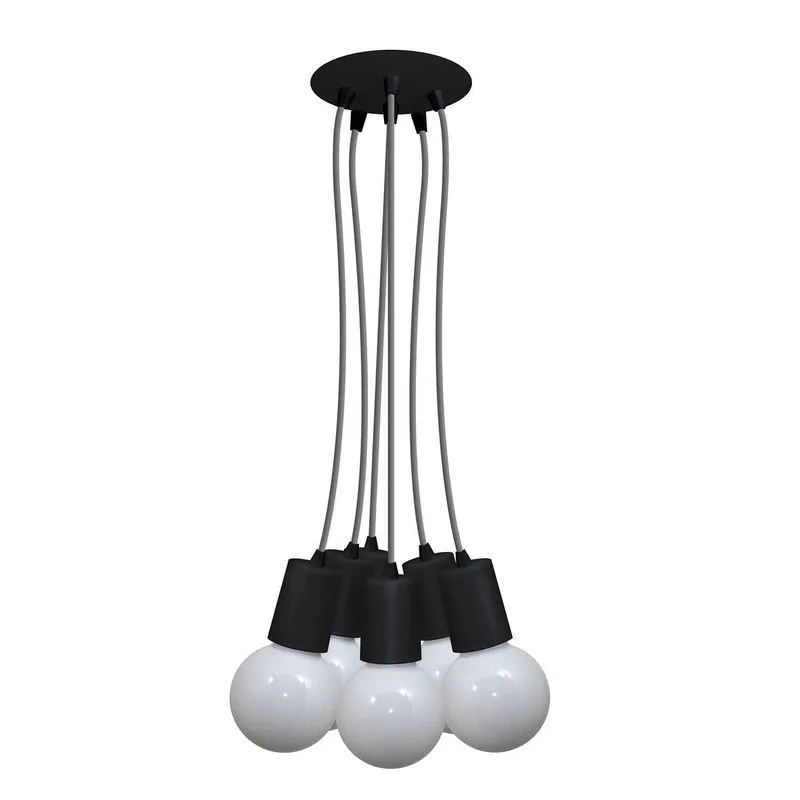 Pendente Cromalux Uno Black Multi 301214 Preto/Laranja