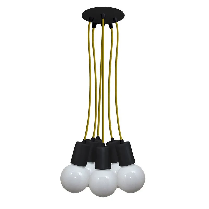Pendente Cromalux Uno Black Multi 301215 Preto/Amarelo