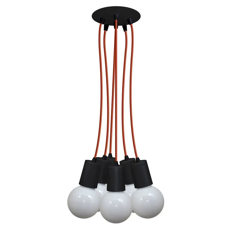Pendente Cromalux Uno Black Multi 301216 Preto/Laranja