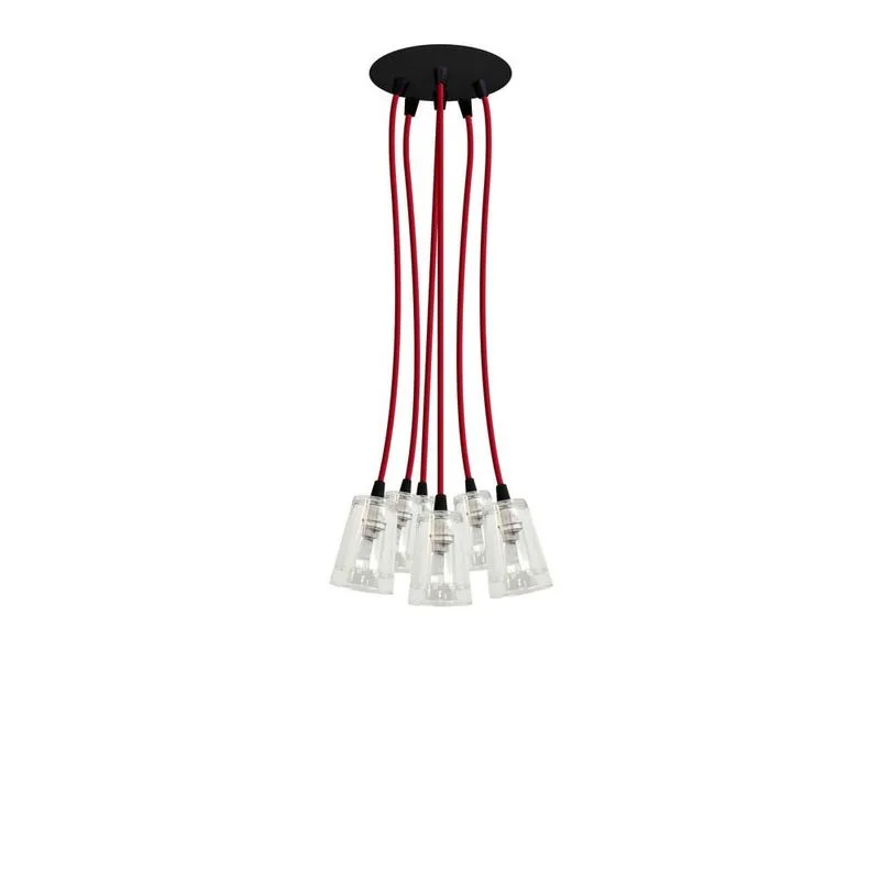 Pendente American Multi Transparente e Vermelho