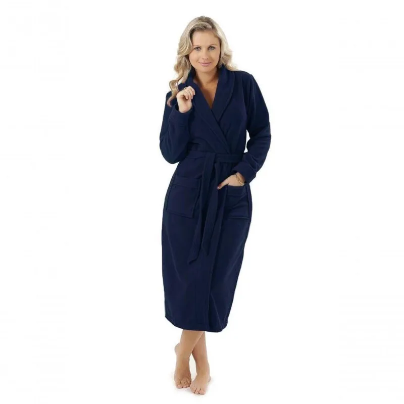 Roupão Feminino Longo Soft - Ref 363 Azul Marinho - Gg