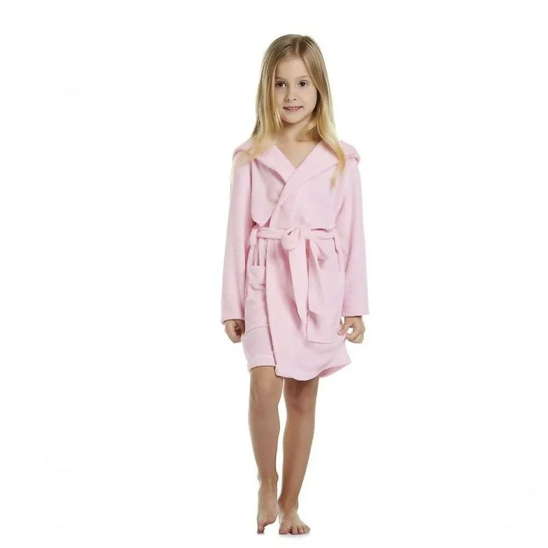 Roupão Infantil Com Capuz Rosa - 8
