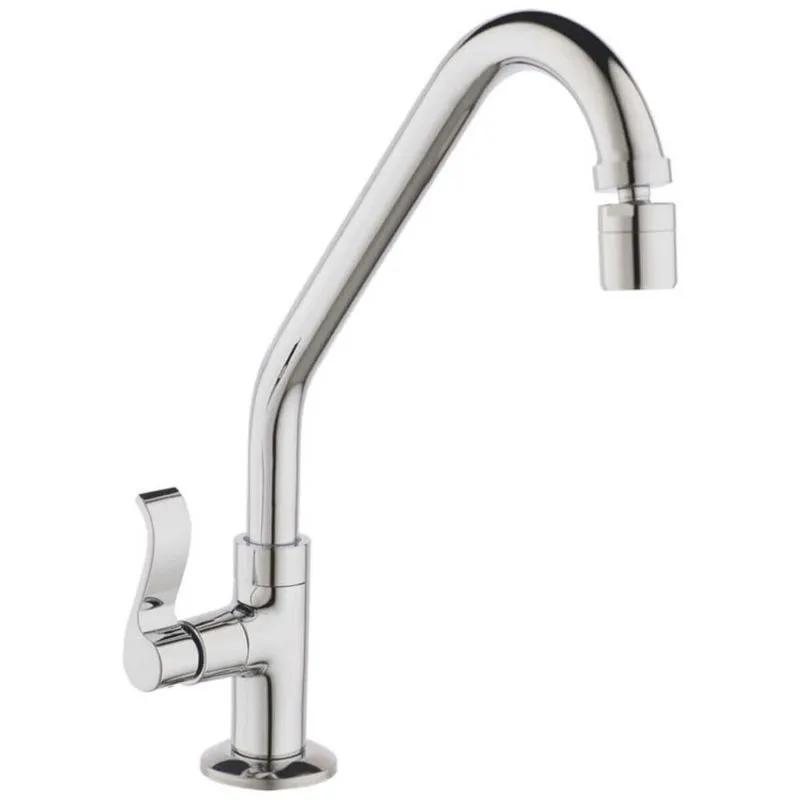 Torneira de Mesa Água Fria Bica Alta Banheiro Lavabo Lavanderia Arejador Articulado