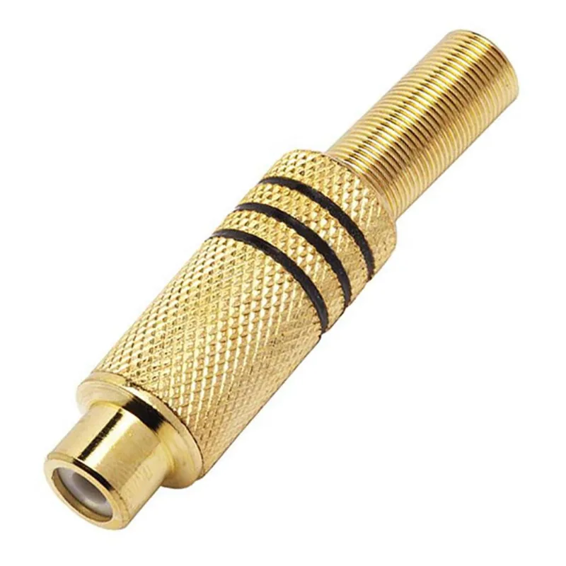 Plug RCA Femea Metal GOLD JCRC0002 Dourado STORM
